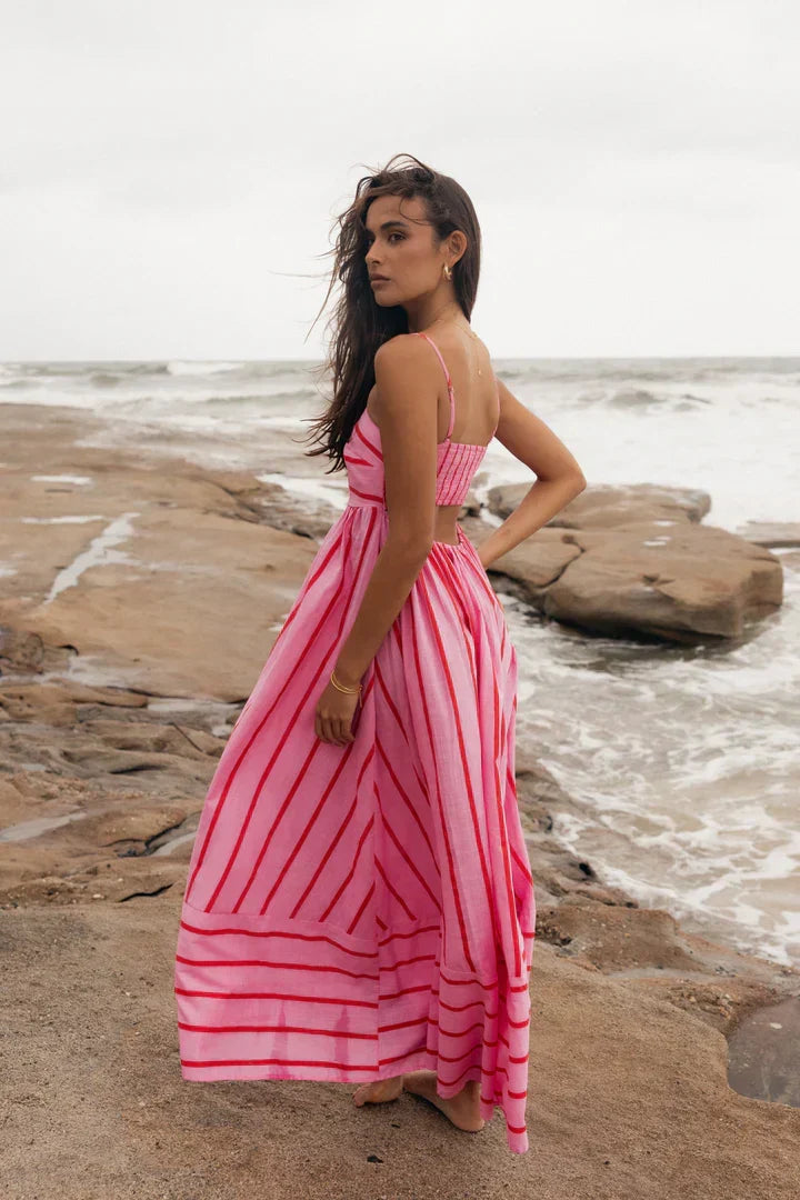 Aurelia | Striped sunset dress