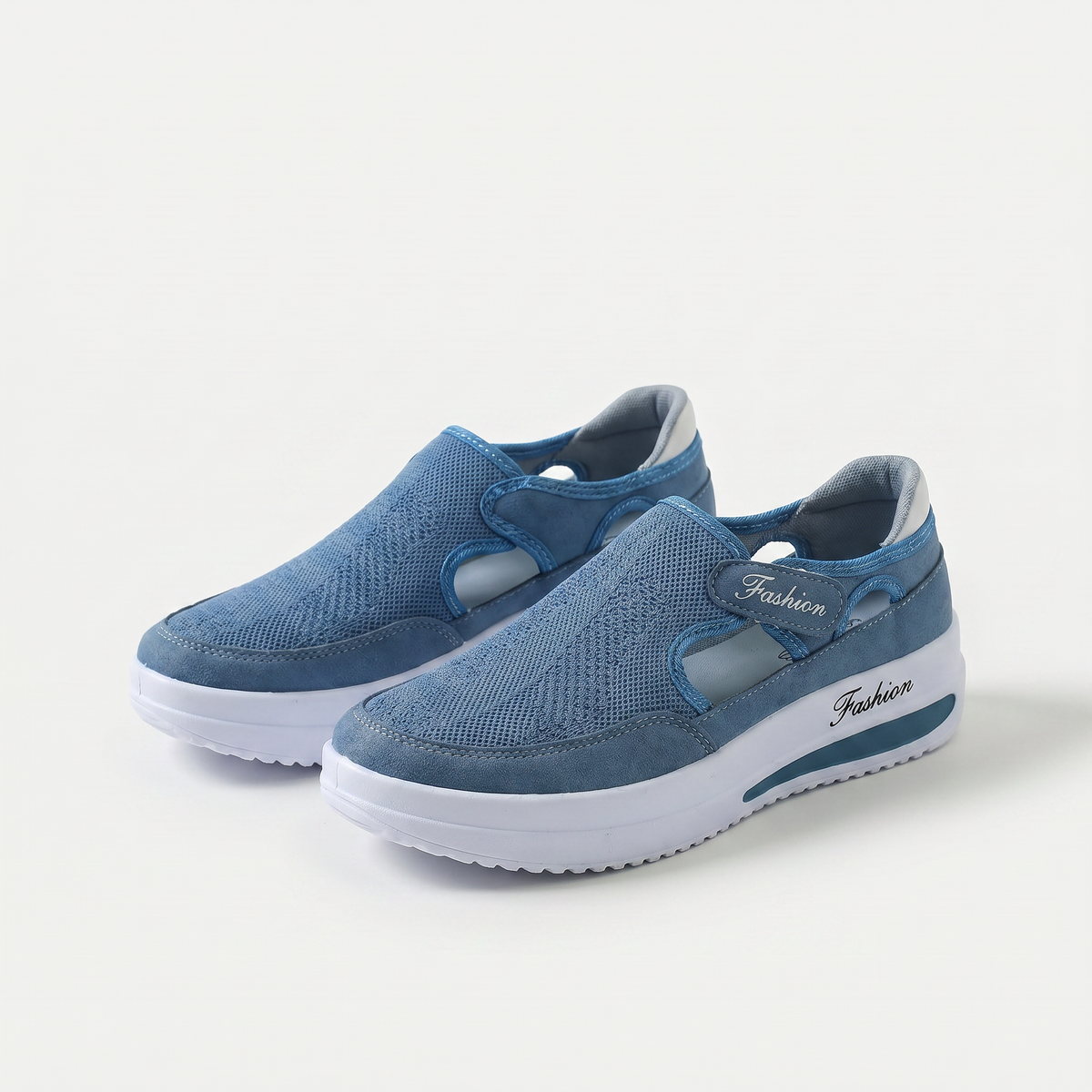 Vanessa – Denim Blue Orthopaedic Platform Slip-On Sneakers