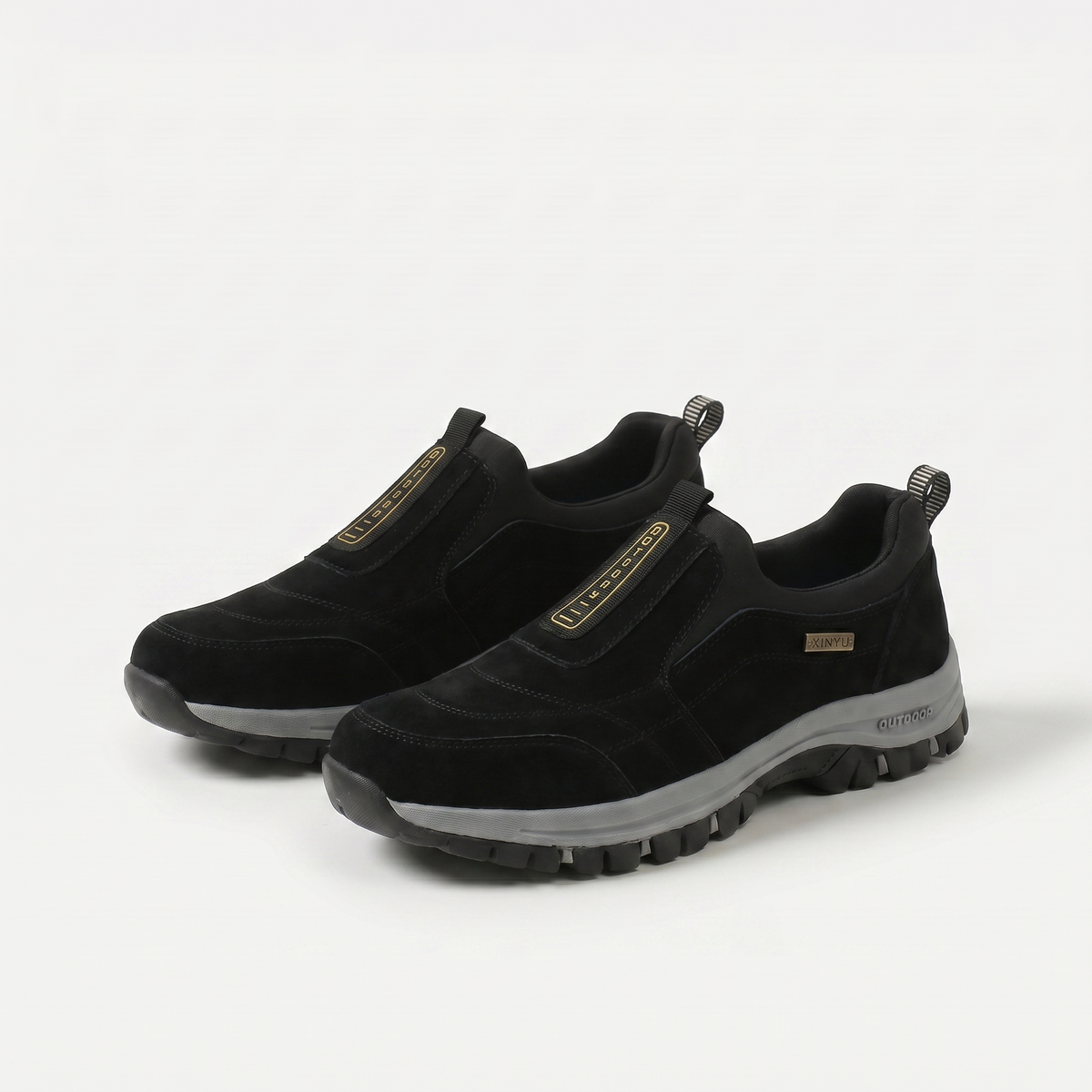 Naomi – Black Orthopaedic Waterproof Slip-On Walking Shoes