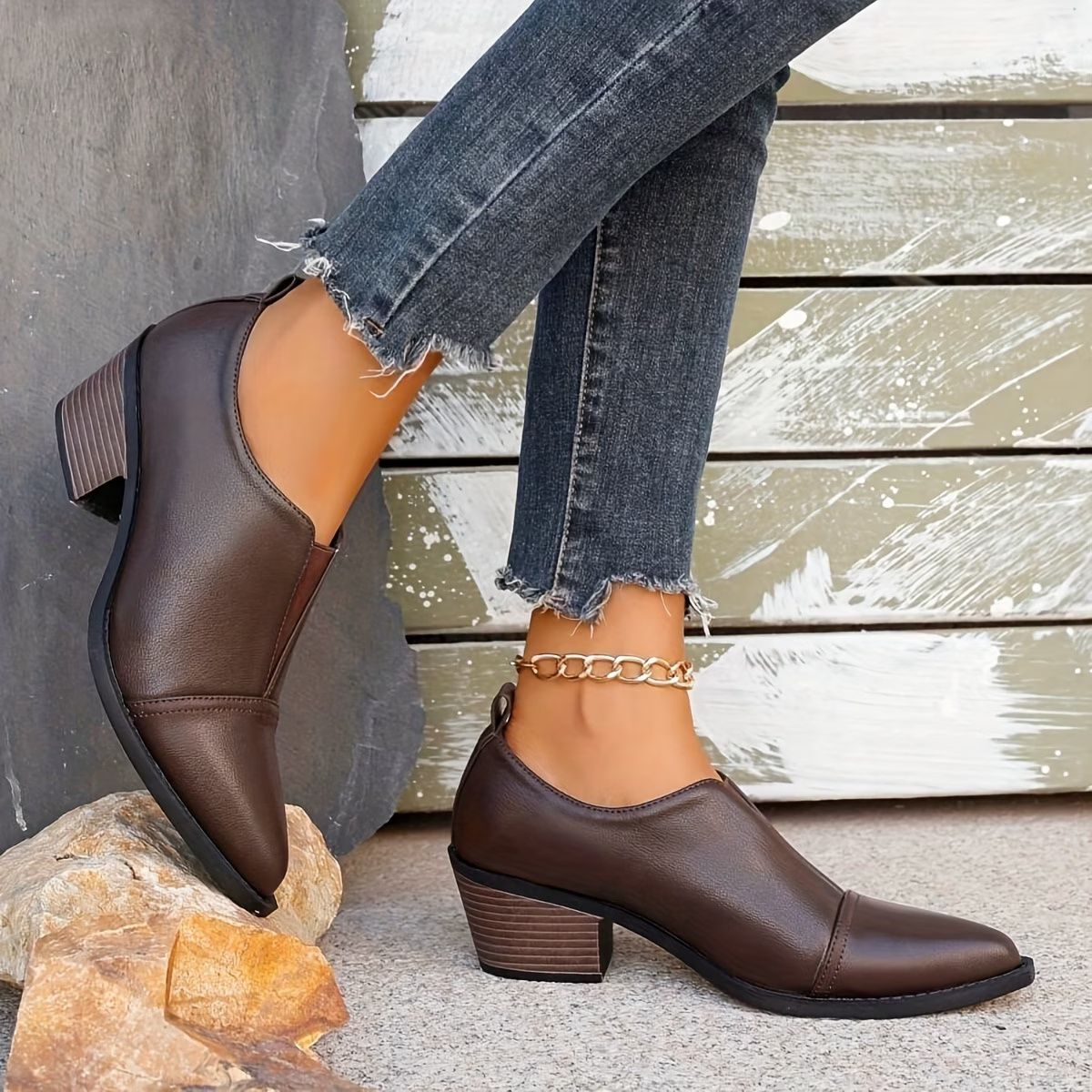 Caterina – Women's Orthopaedic Slip-On Block Heel Shoes