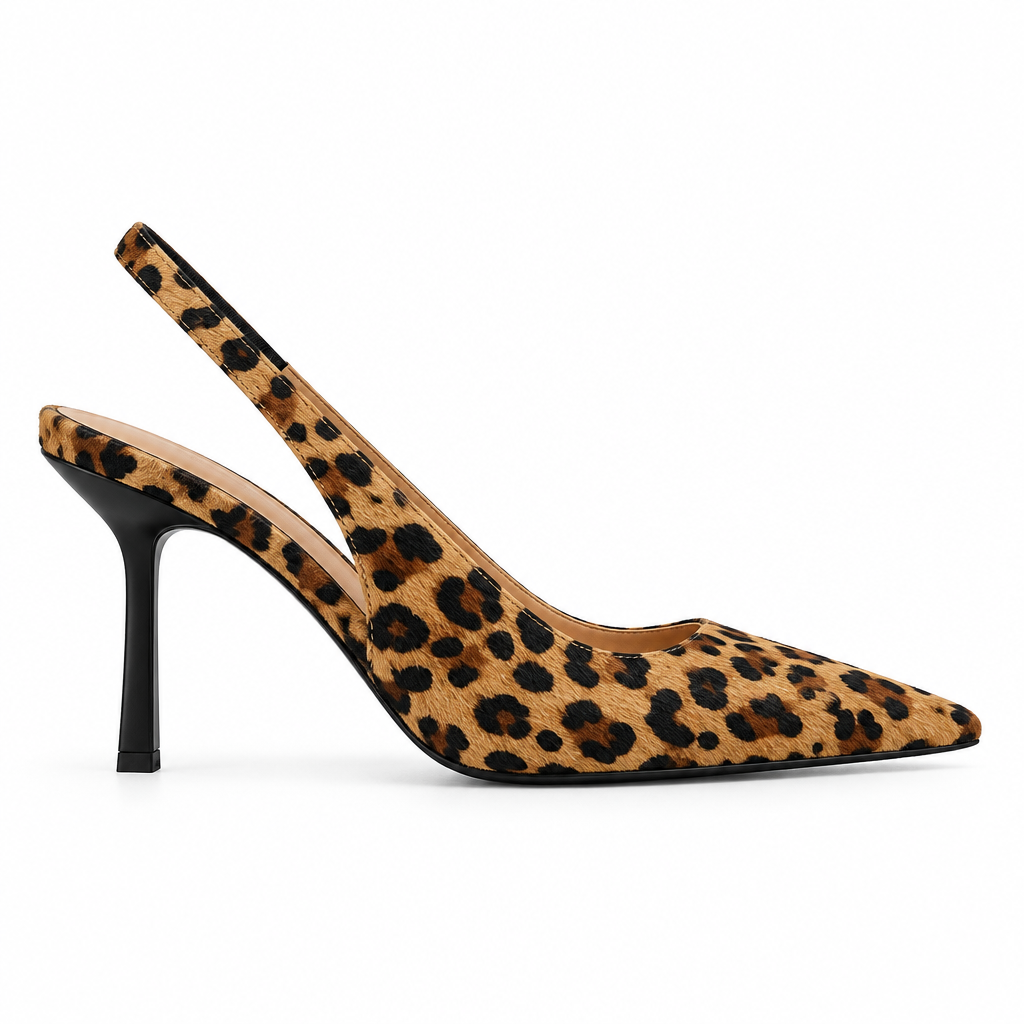 Veda leopard slingback heel