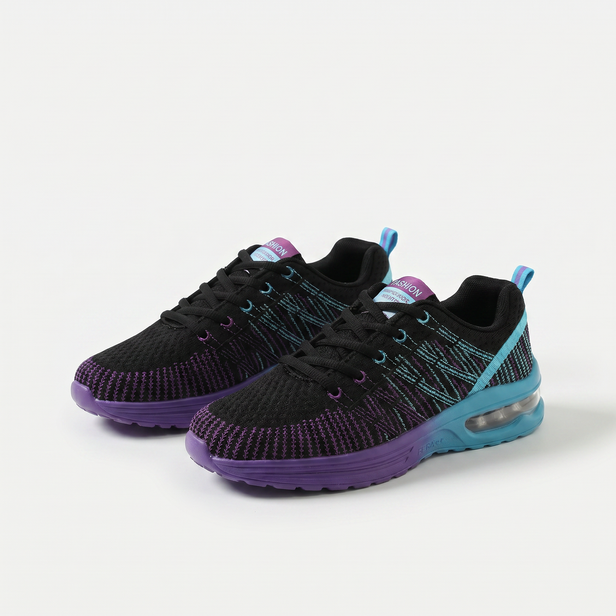 Glynis – Black Purple Orthopaedic Knit Air-Cushion Sneakers