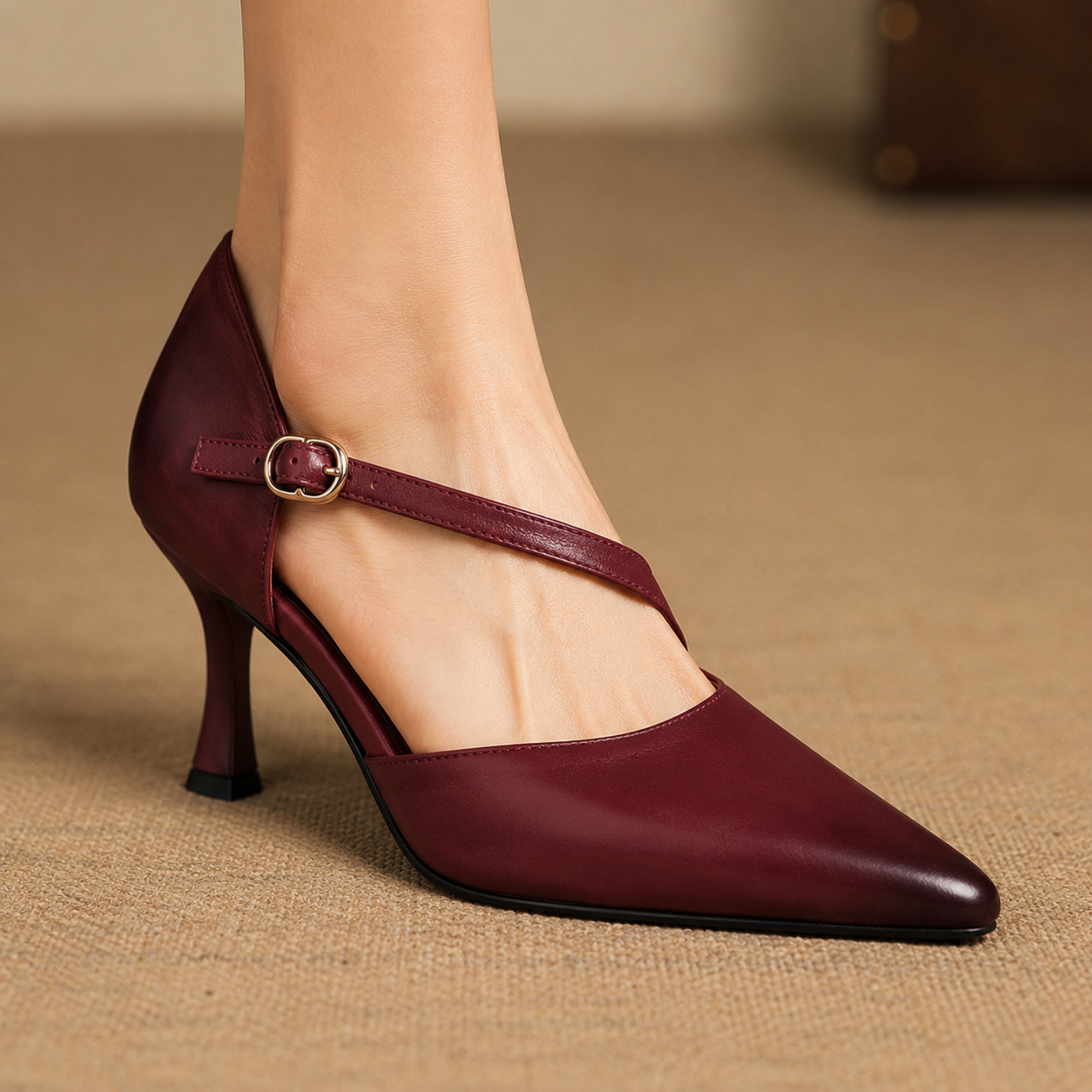 Avena | Crossover Strap Kitten Heels