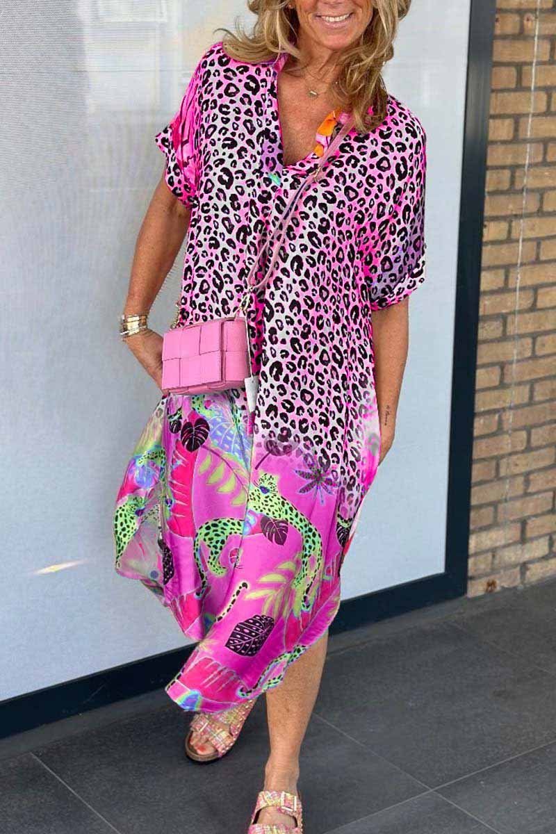 Ingrid | Leopard print dress with V-neckline