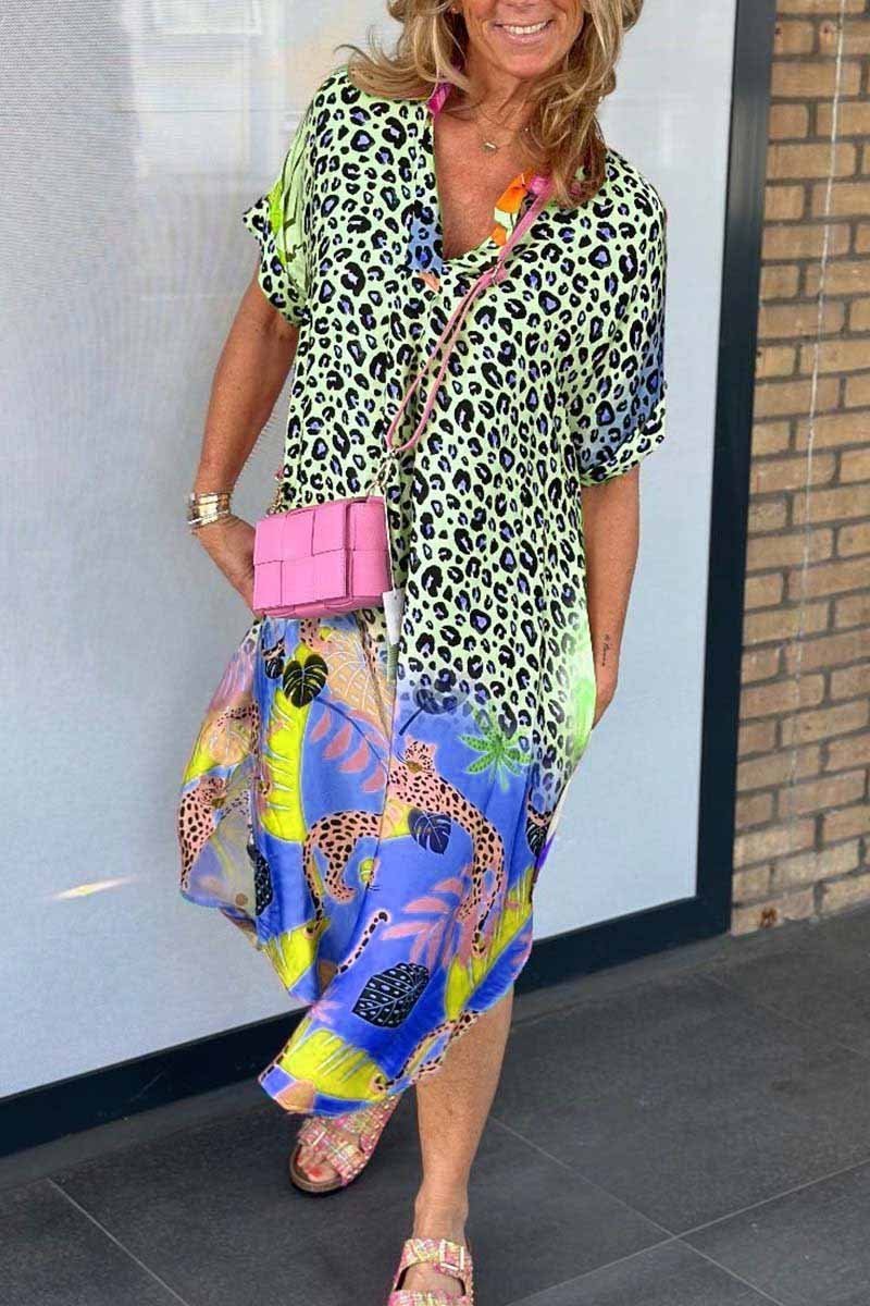 Ingrid | Leopard print dress with V-neckline