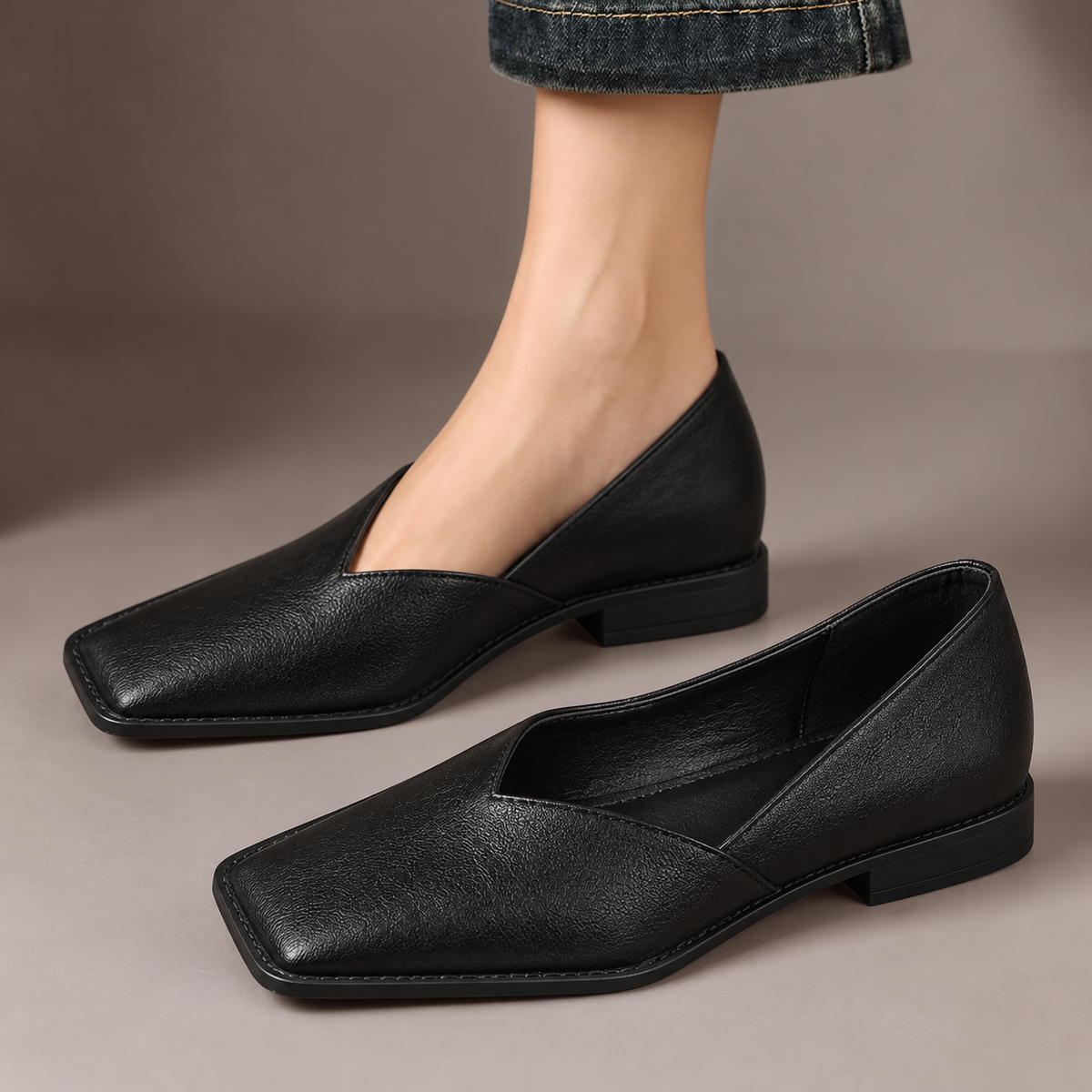 Nola Sculpted Square-Toe Flats