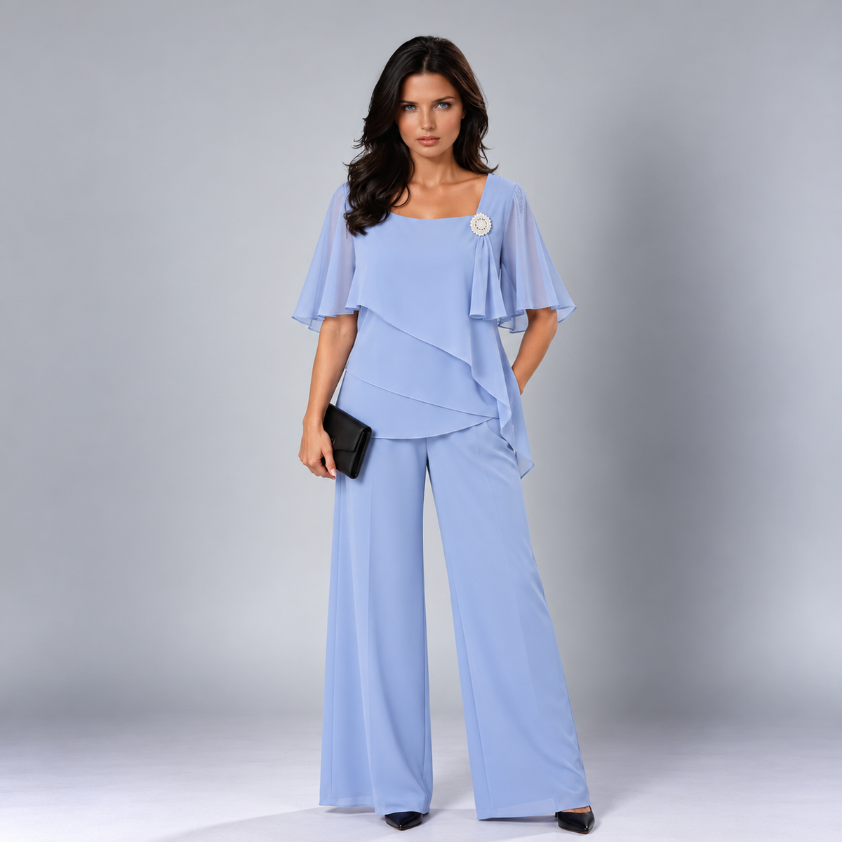 Noeline two-piece set in Light Blue
