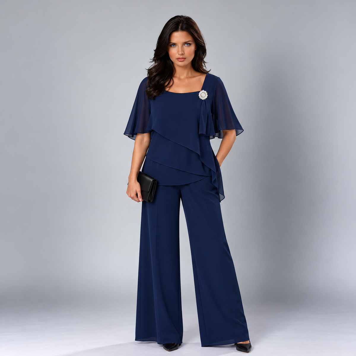 Noeline two-piece set in Navy Blue