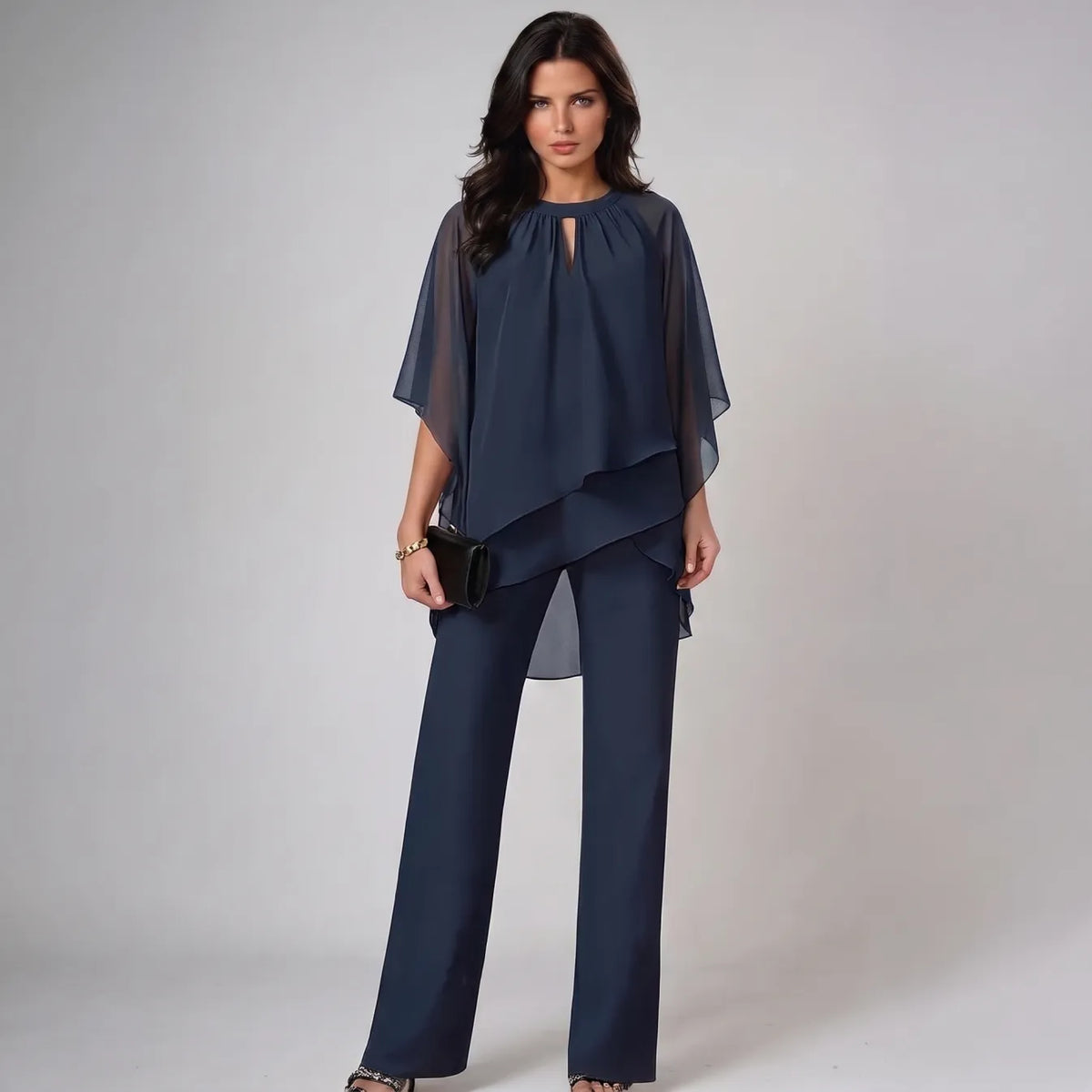 Lenore two-piece set in Marine Blue