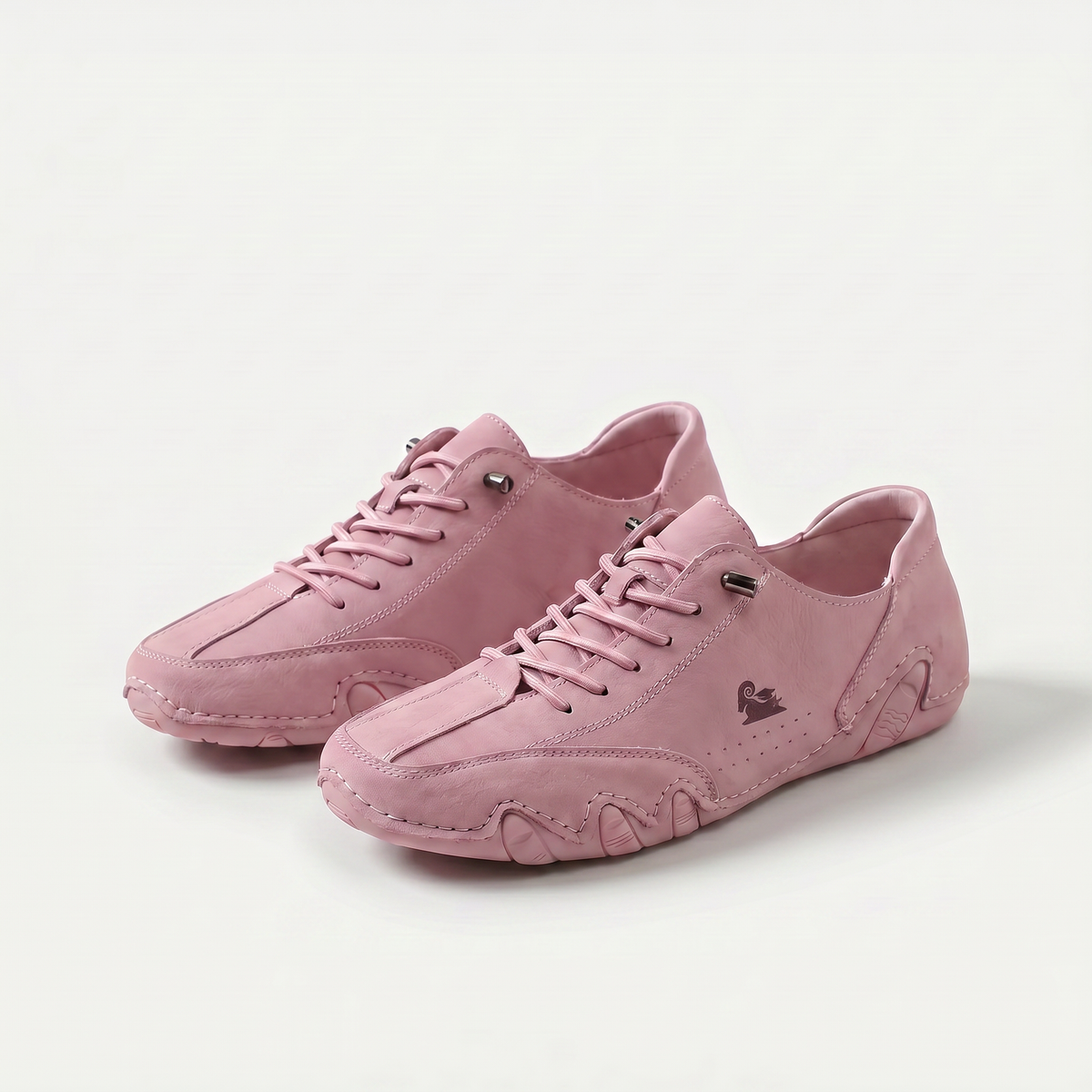 Miranda – Pink Orthopaedic Wave-Sole Lace-Up Sneakers