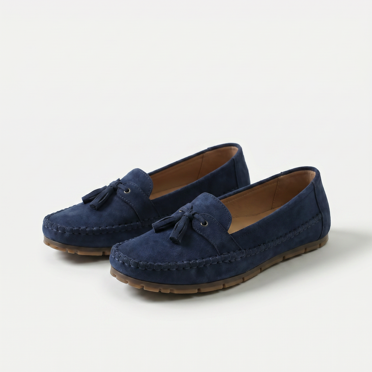 Meredith – Navy Blue Orthopaedic Tassel Moccasin Loafers
