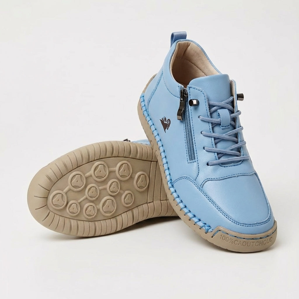 Marian – Sky Blue Orthopaedic Side-Zip Stitched Sneakers