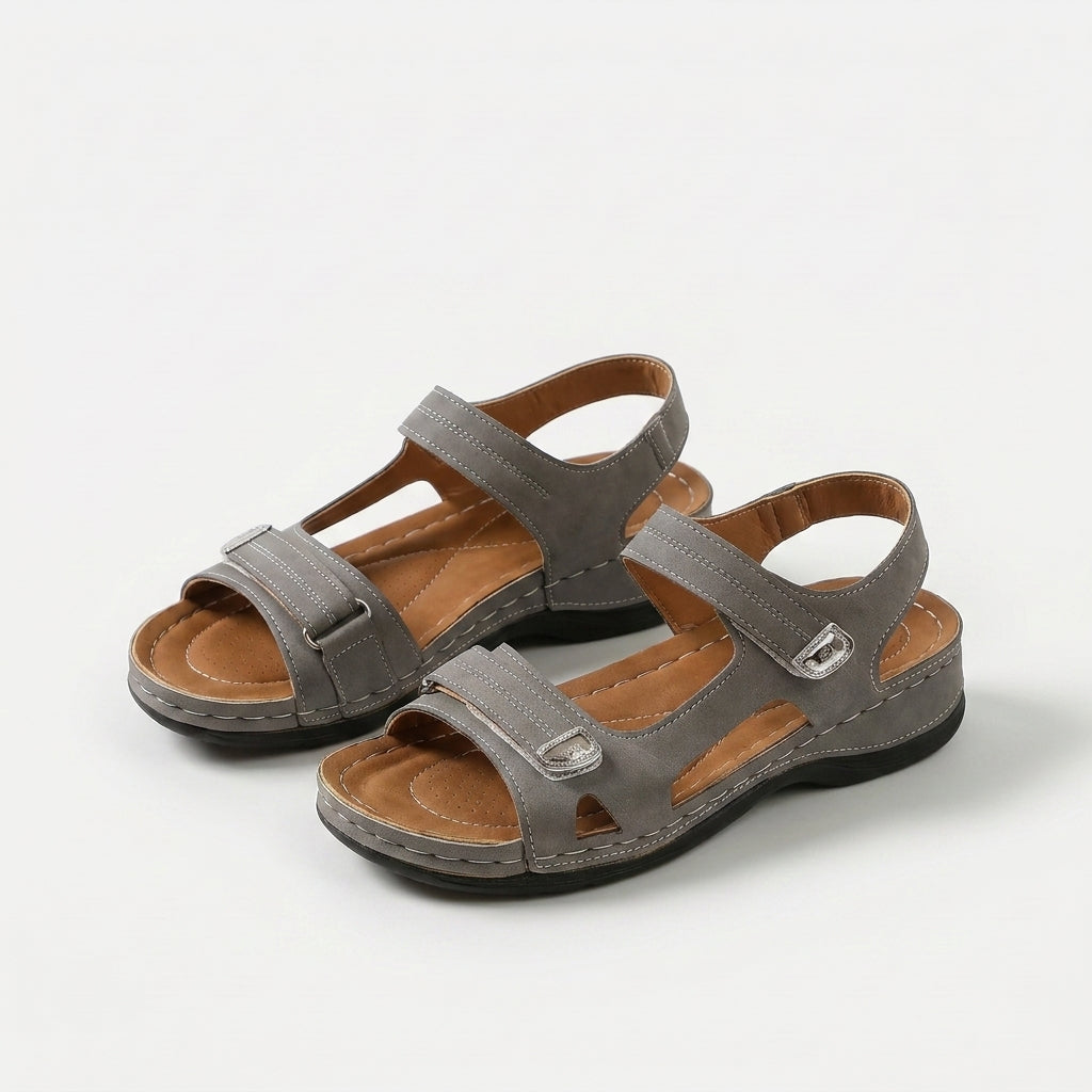 Suzanne – Grey Orthopaedic Adjustable Strap Sandals