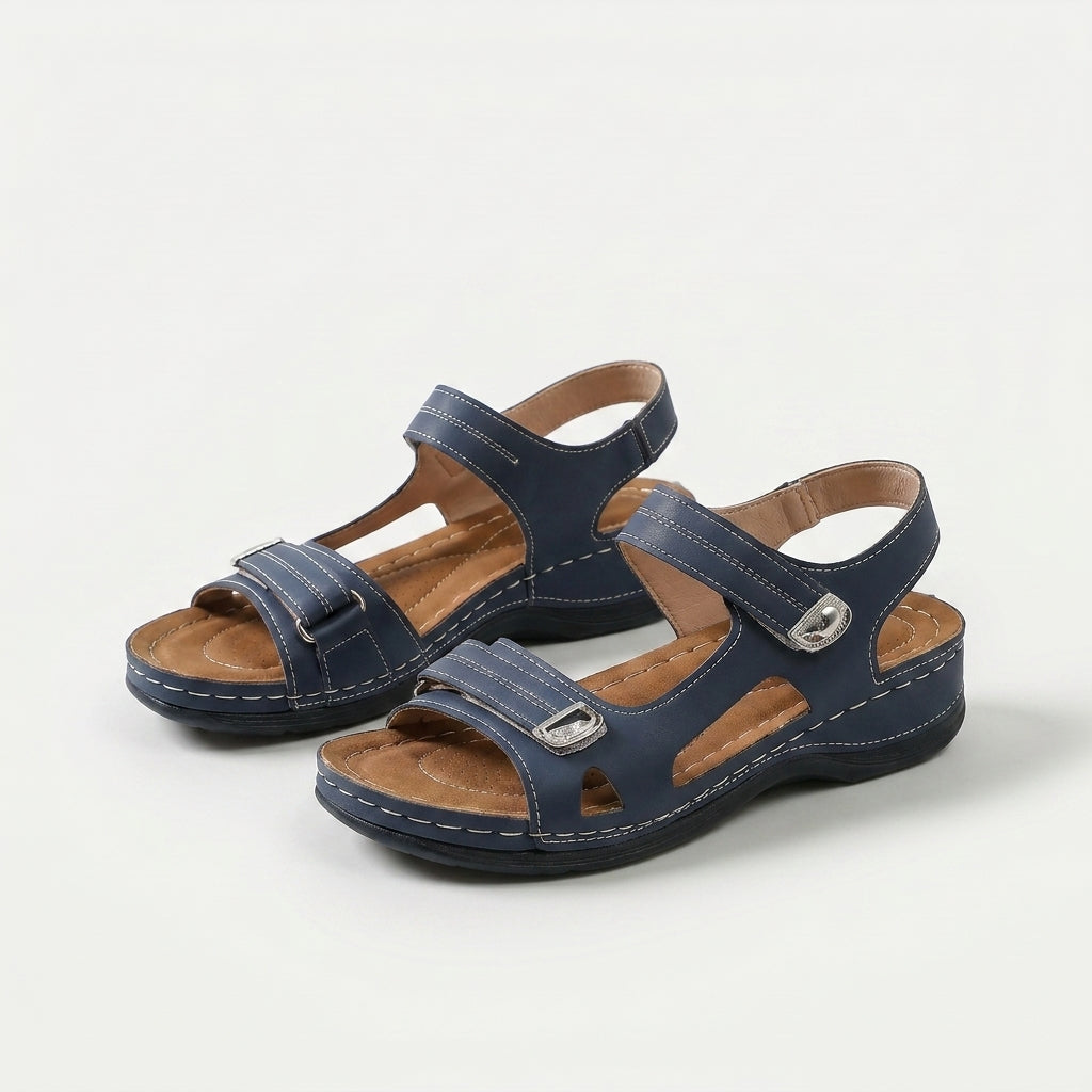 Suzanne – Navy Blue Orthopaedic Adjustable Strap Sandals