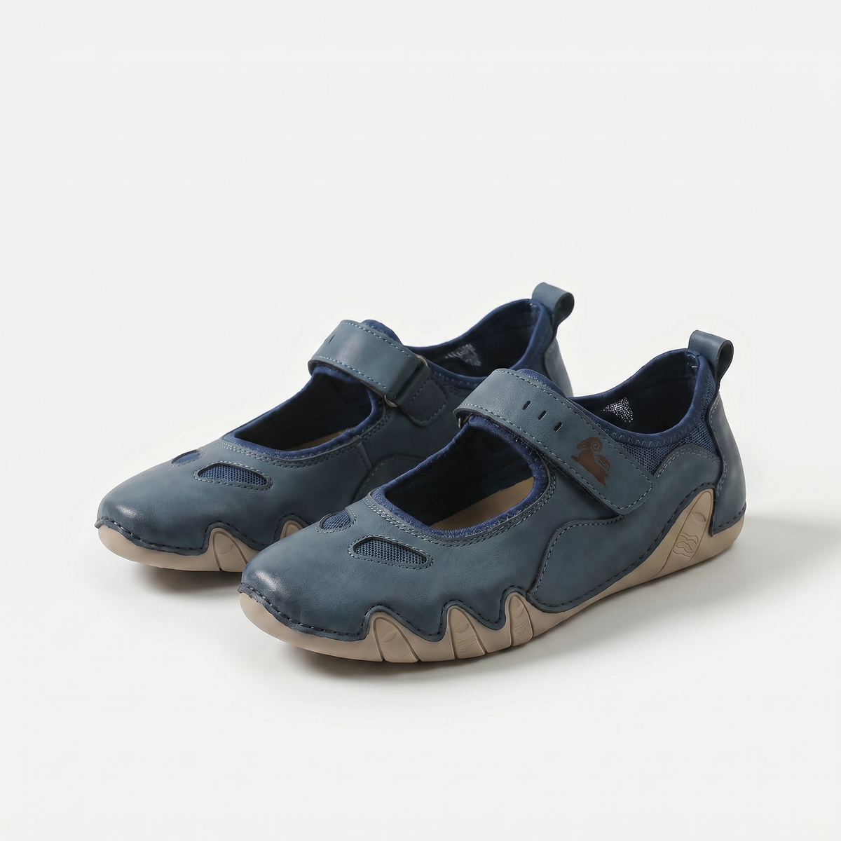 Regina – Navy Blue Orthopaedic Mary Jane Ballet Flats