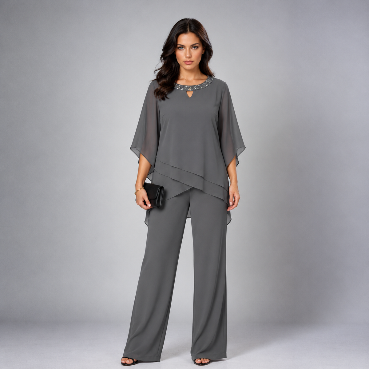 Ariadne two-piece set in Dark Grey