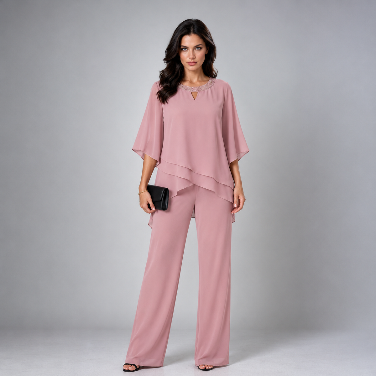 Ariadne two-piece set in Dusty Pink