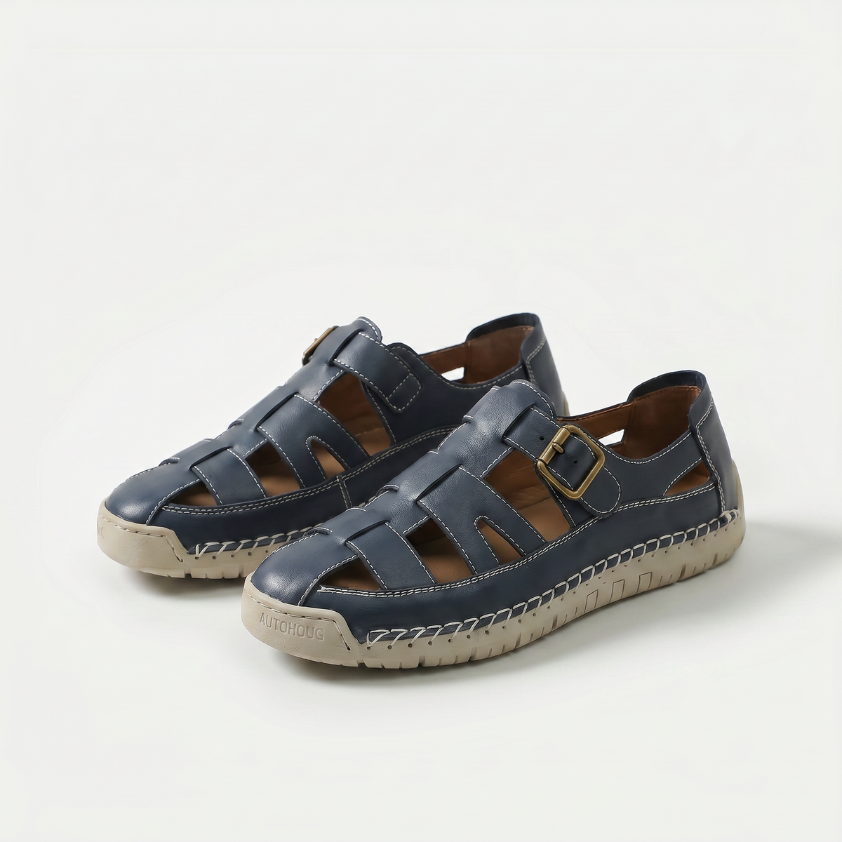 Tamara – Navy Blue Orthopaedic Buckle Fisherman Sandals