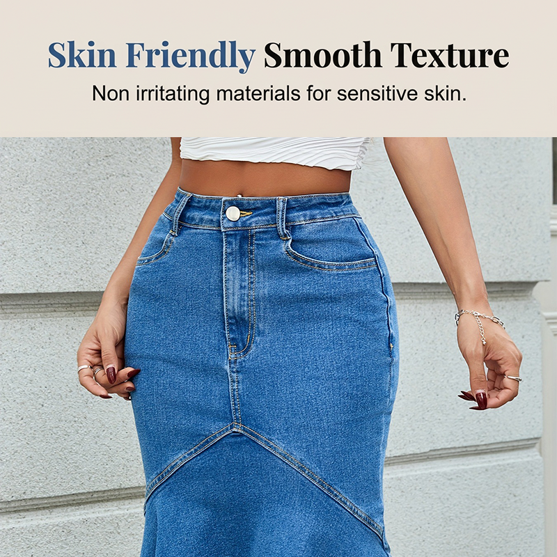 Ivessia™ | High-Waist Denim Midi Skirt with Mermaid Silhouette