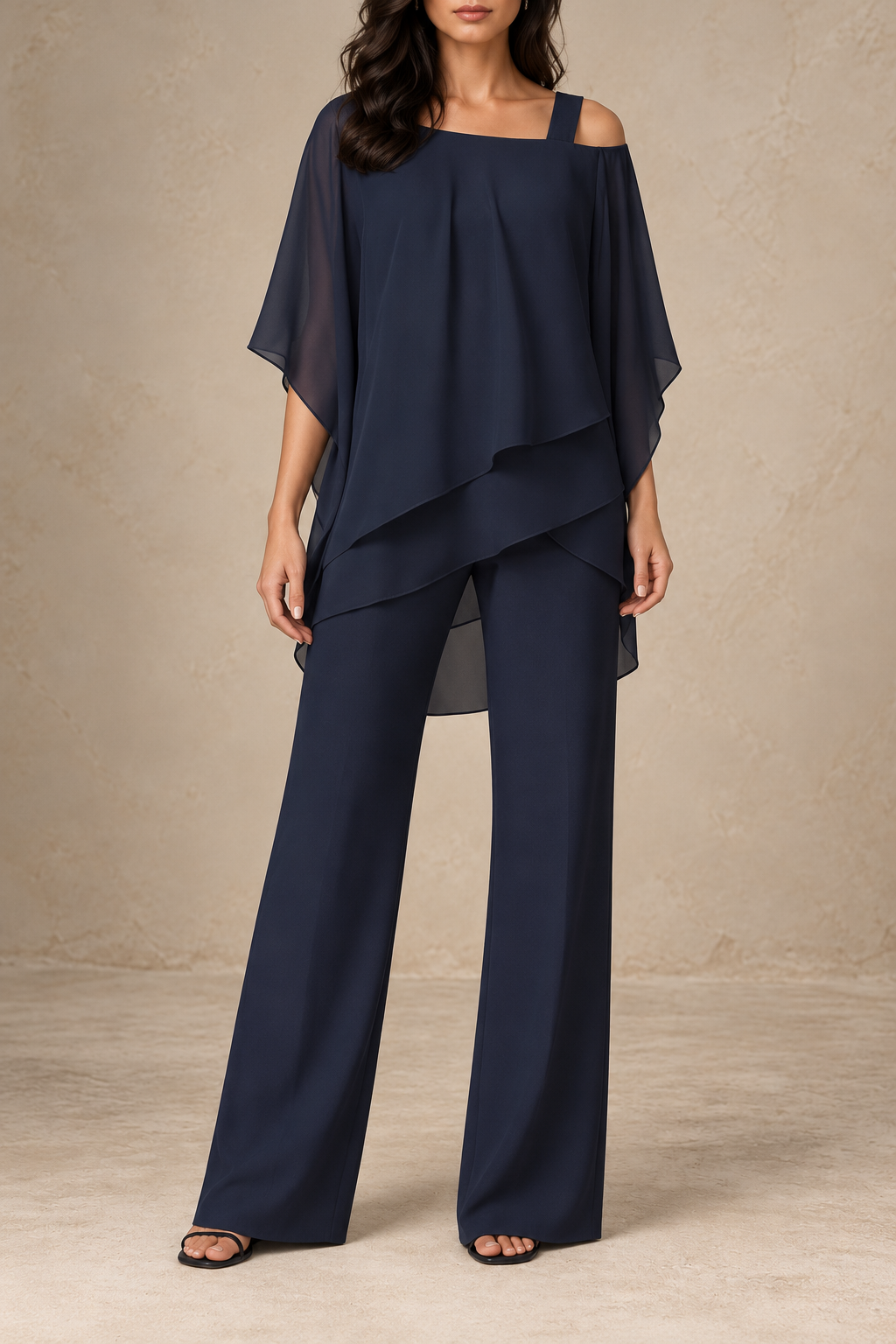 STELLA | Breezy Layered Set Navy - matching white hero studio