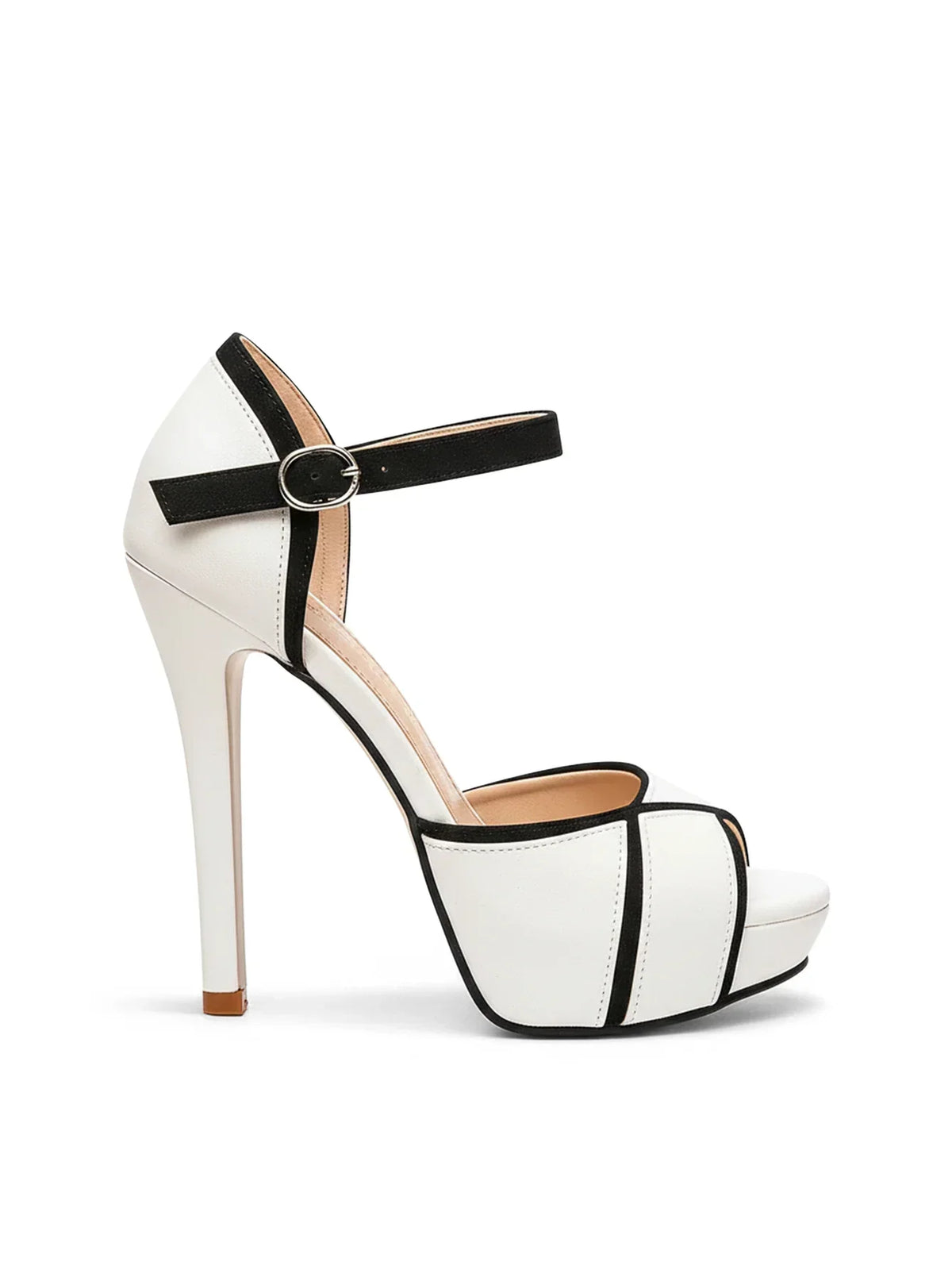 Delia women's two-tone platform ankle-strap heels