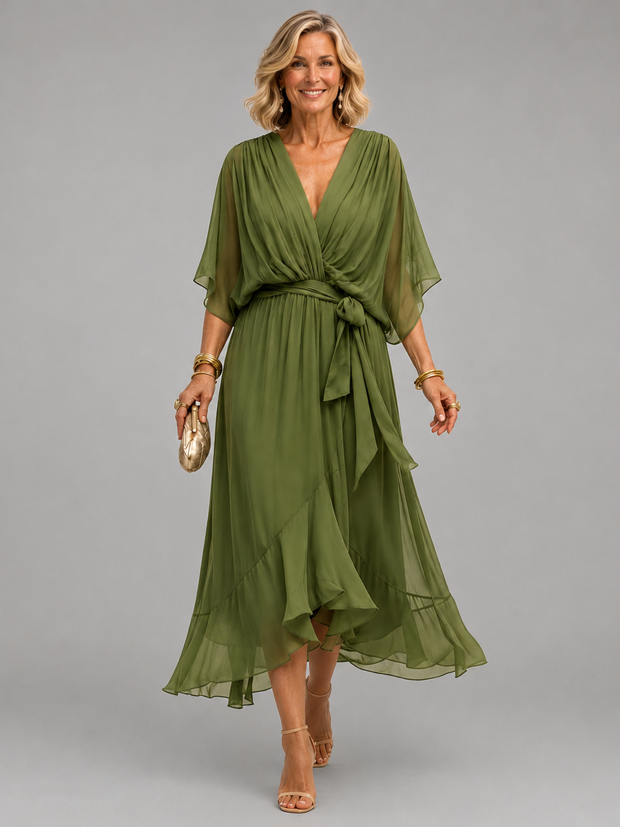 Monica V-neck dress original image without bars
