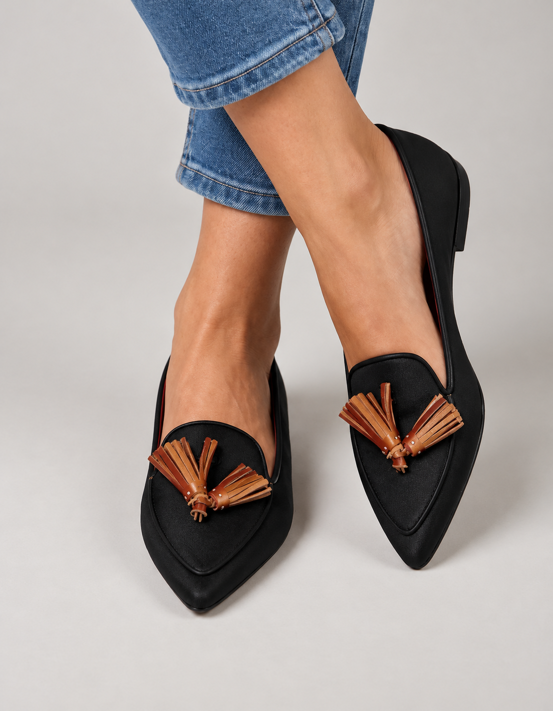 Pointed Loafers with Tassels