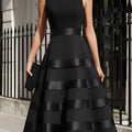 Damaris | Women's Satin-Band Flared Midi Dress
