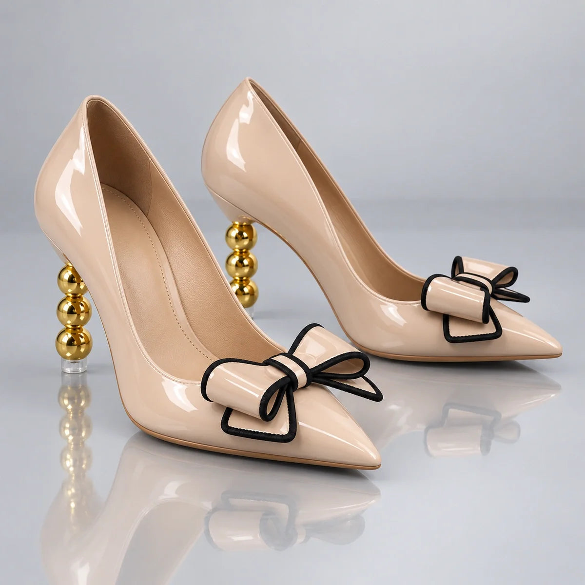 Zelie | Gold Heel Pumps