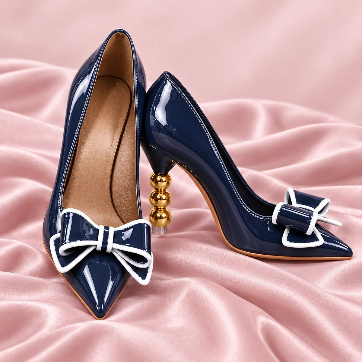 Zelie | Gold Heel Pumps