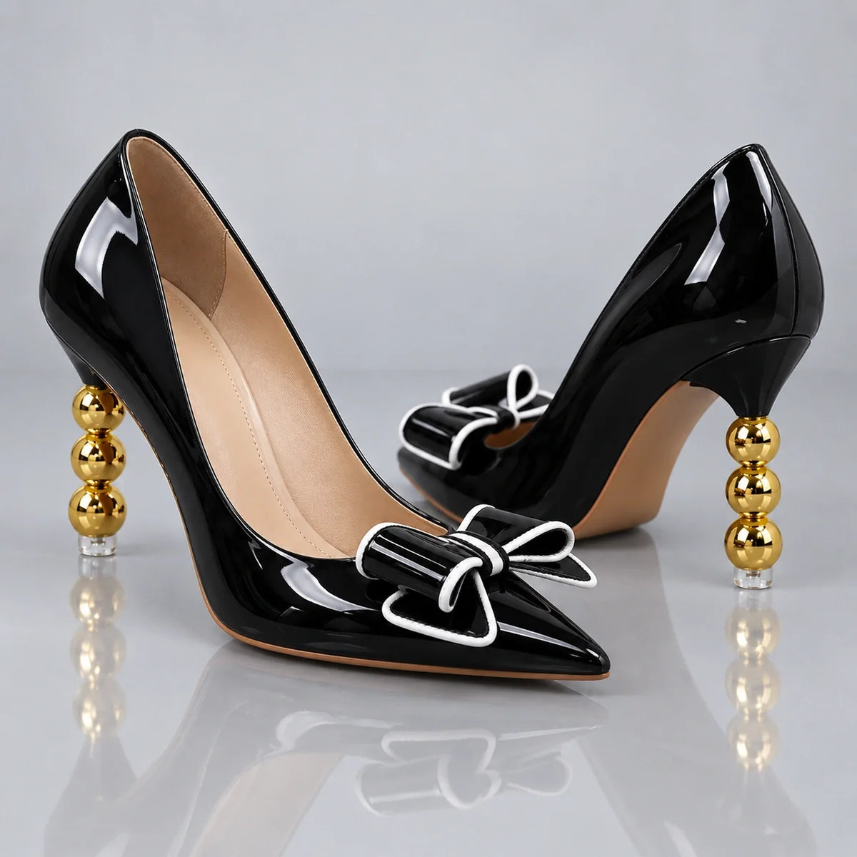 Zelie | Gold Heel Pumps