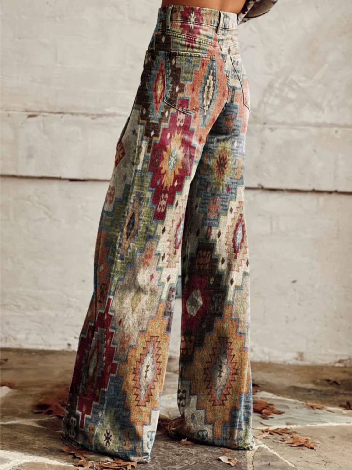 Lisette – Women's Aztec Print Wide-Leg Trousers
