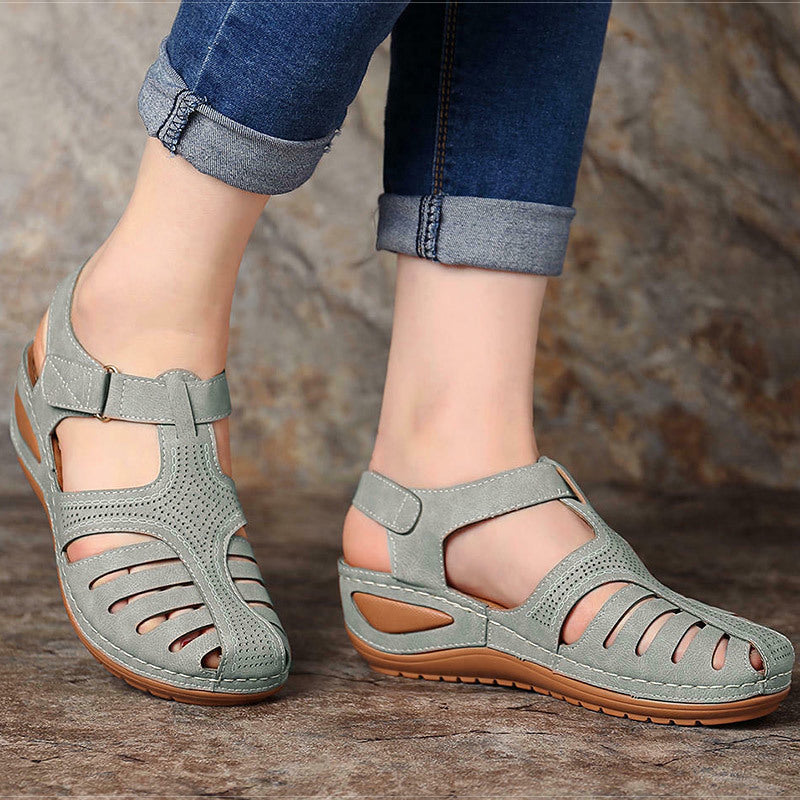 Sharon – Orthopaedic Closed-Toe Cut-Out Wedge Sandals