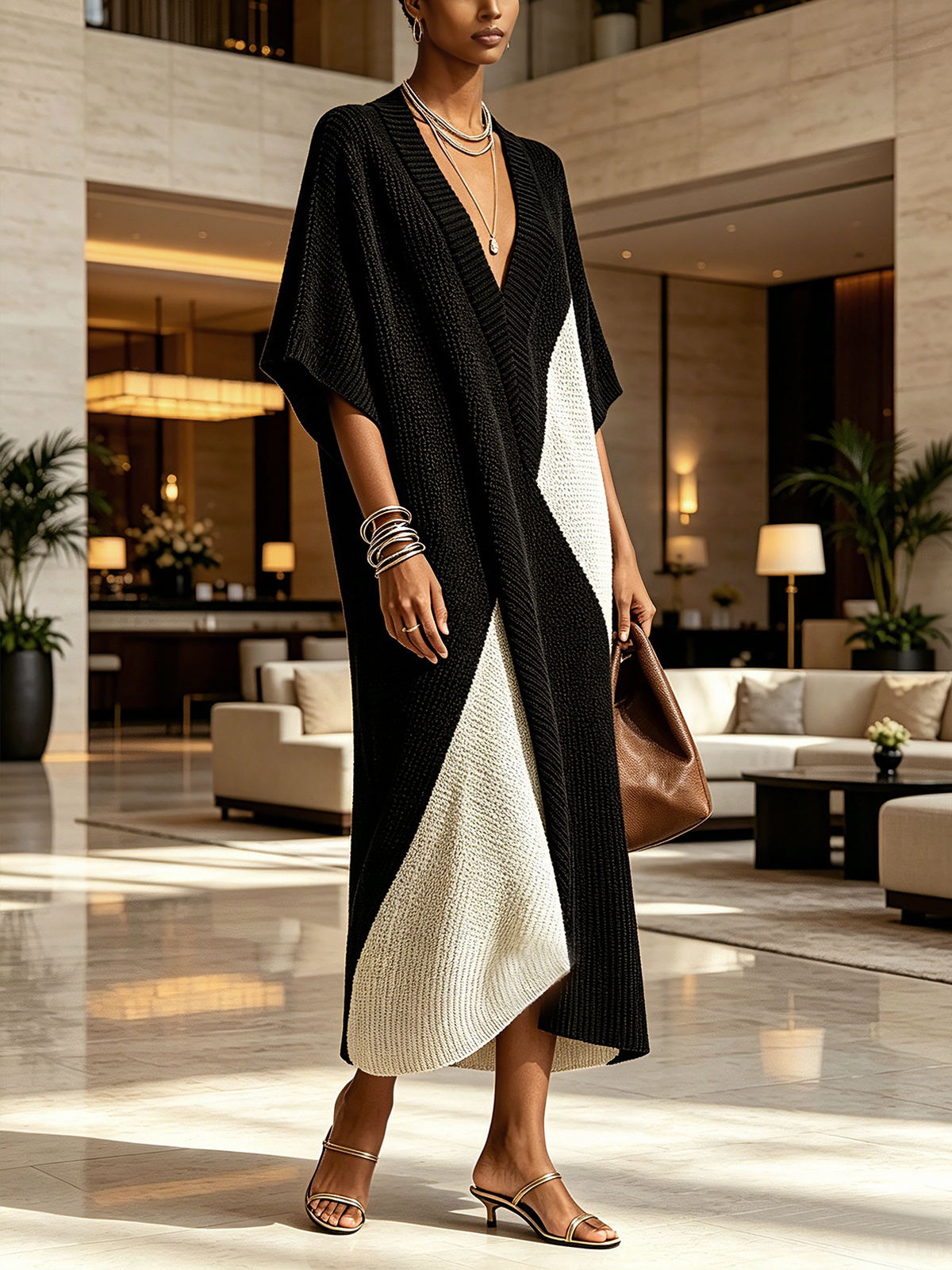 Vera - Ebony Ivory Dress