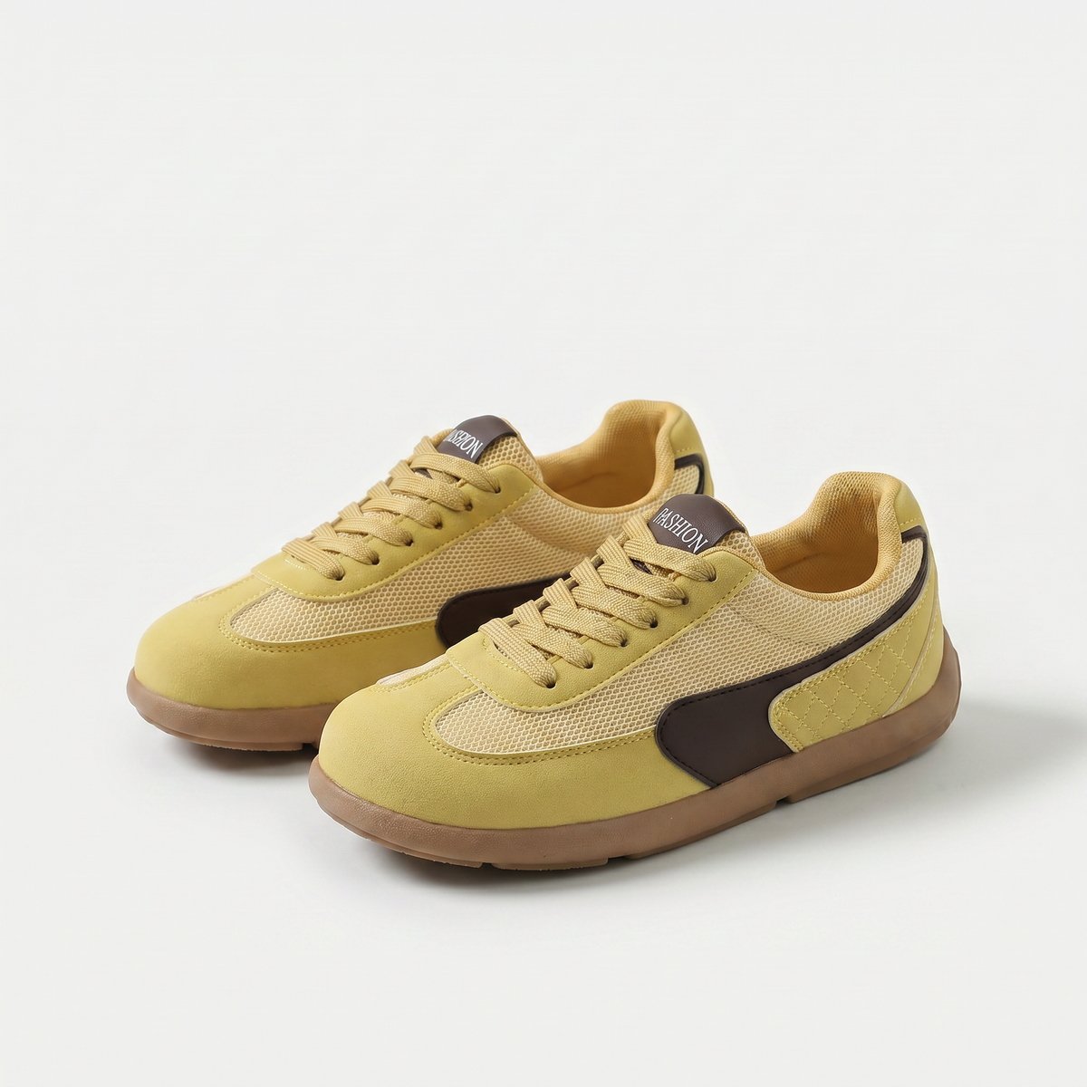 Ilse – Yellow Orthopaedic Wide Toe Retro Sneakers
