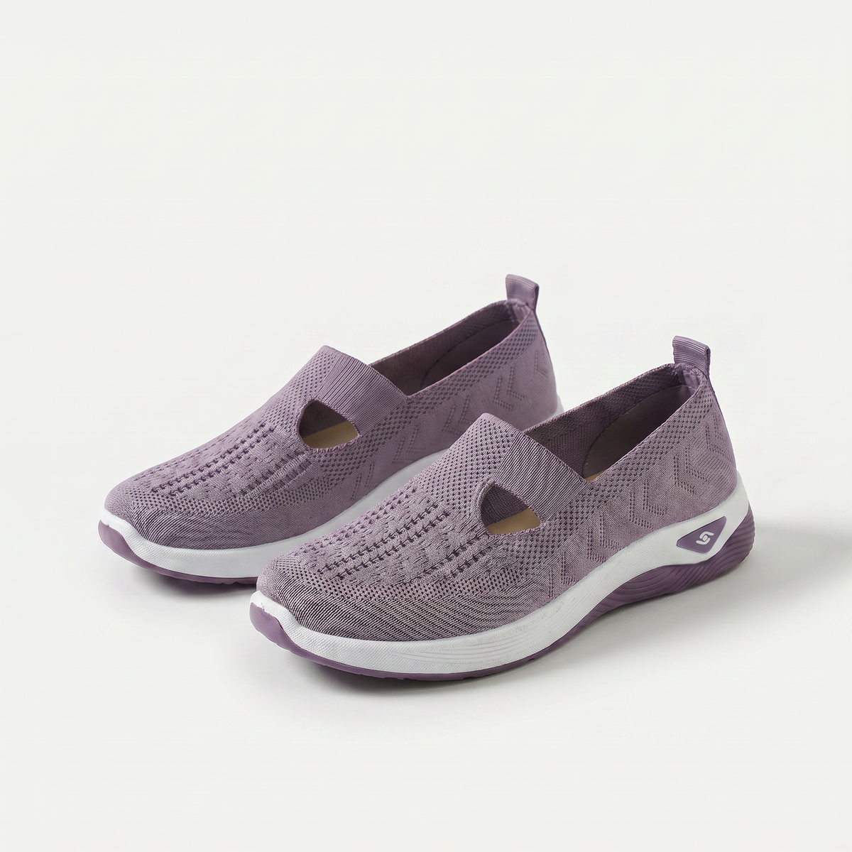 Norma – Lavender Orthopaedic Knit Cut-Out Slip-On Shoes