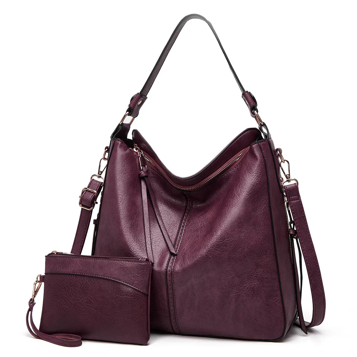 Luxury Soft-Touch Hobo Anti-Theft Handbag + FREE Pouch Wallet