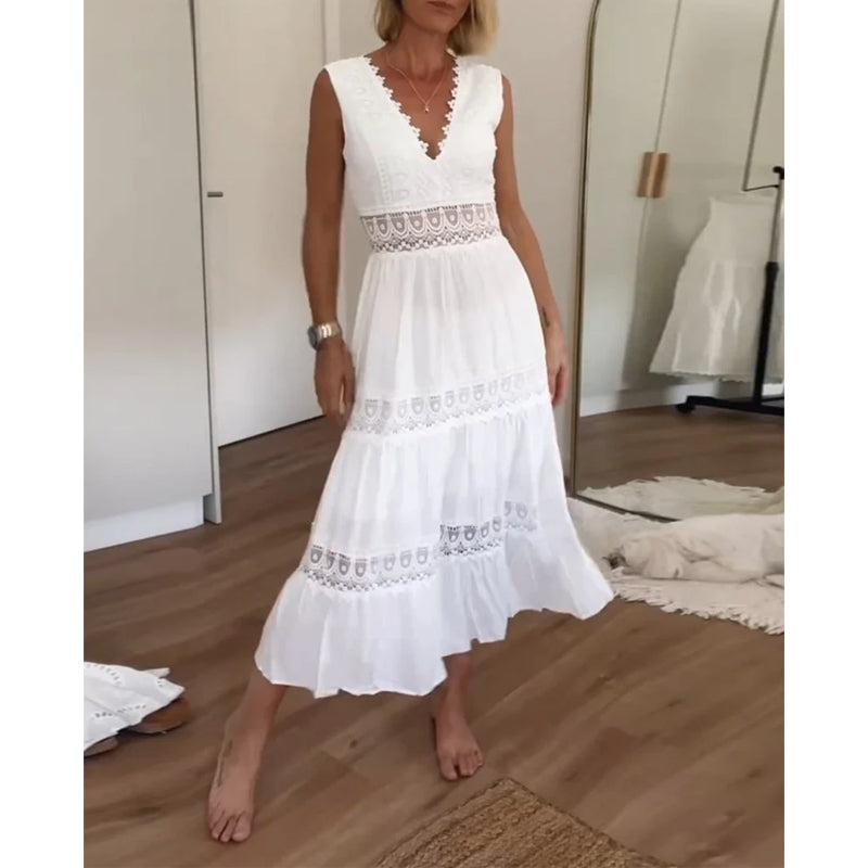 Phiona™ | Elegant Lace Dress with V-Neck