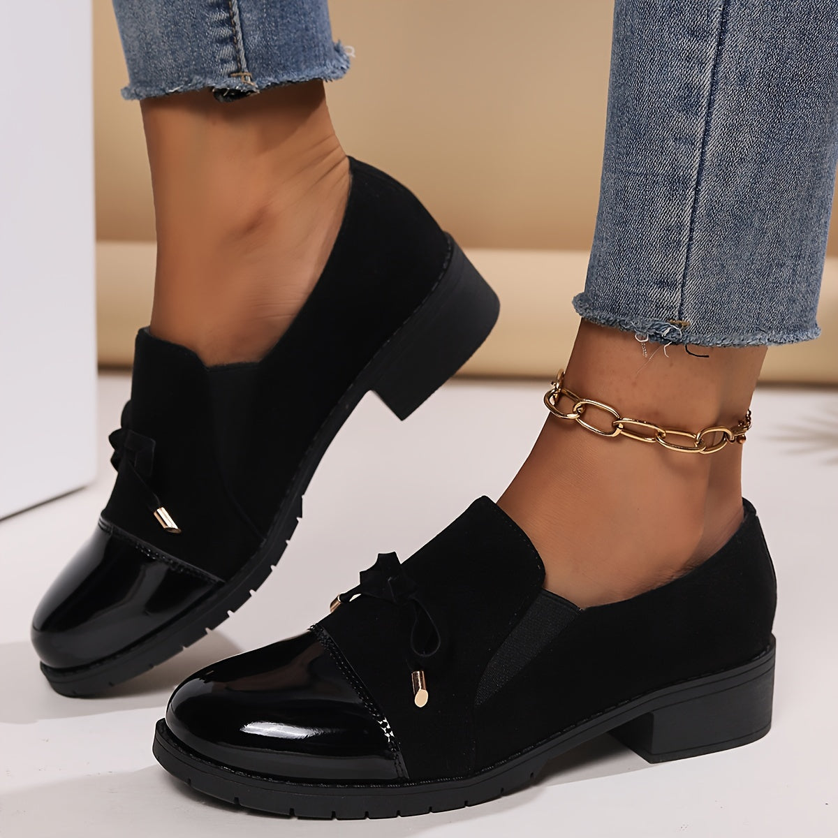 Velma Patent Toe Bow Loafers