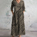 Serafina | Women's Wave Stripe V-Neck Maxi Dress