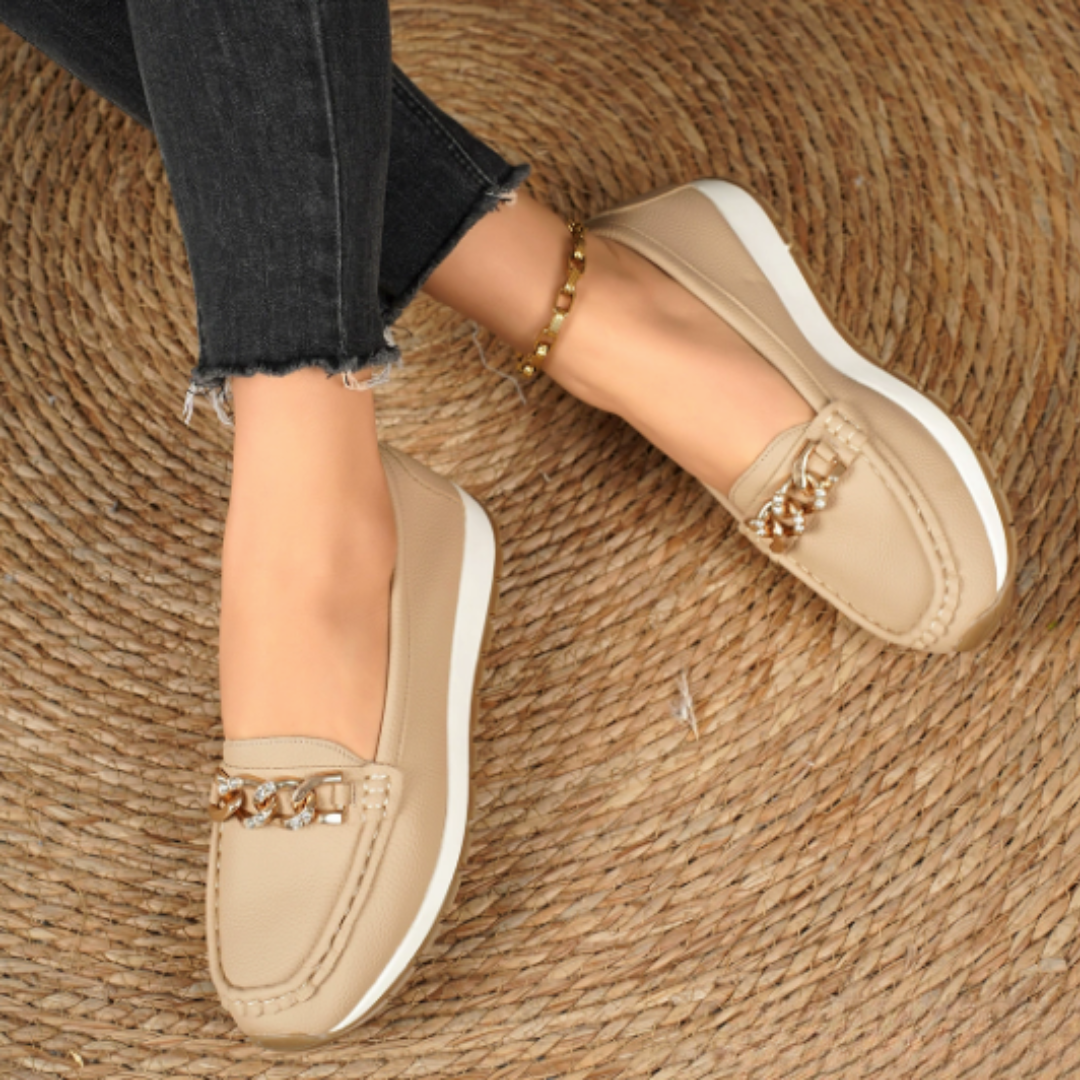 Evelyn - Orthopedic Diamond Buckle Loafers