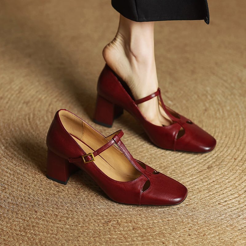Alysa | T-Strap Block Heels