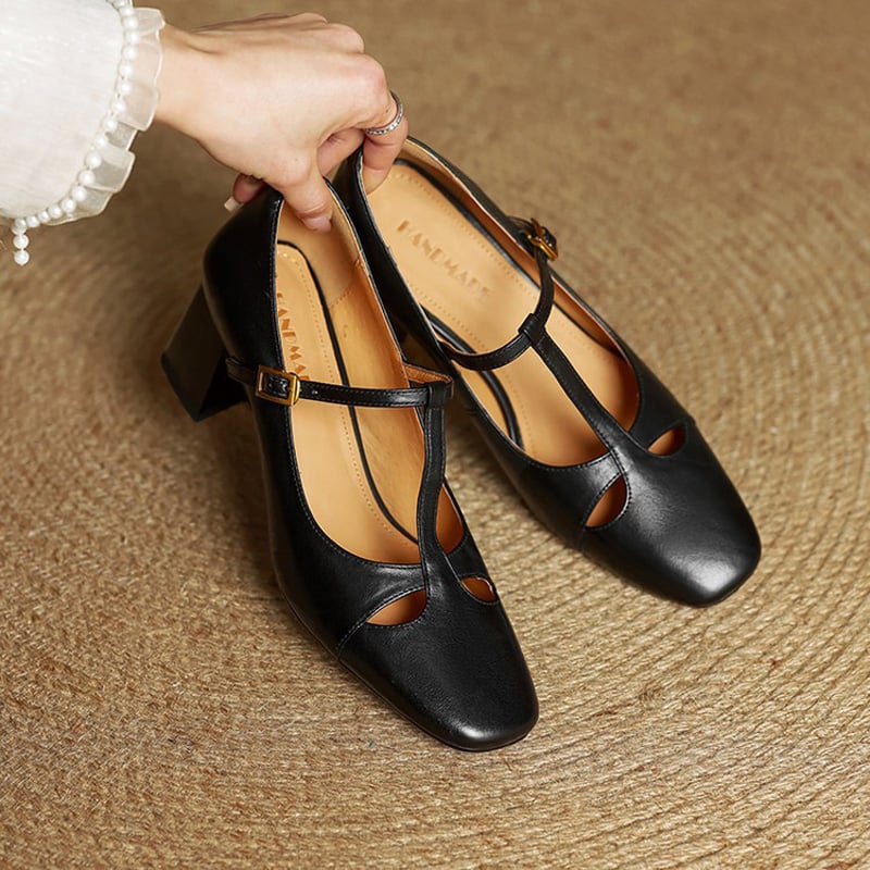 Alysa | T-Strap Block Heels