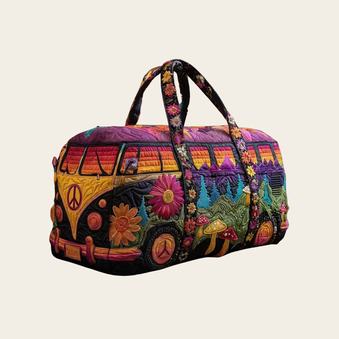 Daisy | Embroidered Travel Duffle Bag