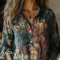 Alethea | Women's Artistic Print Lapel Button-Down Shirt