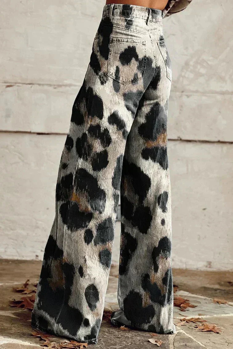 Pascale – Women's Animal Spot Print Wide-Leg Trousers