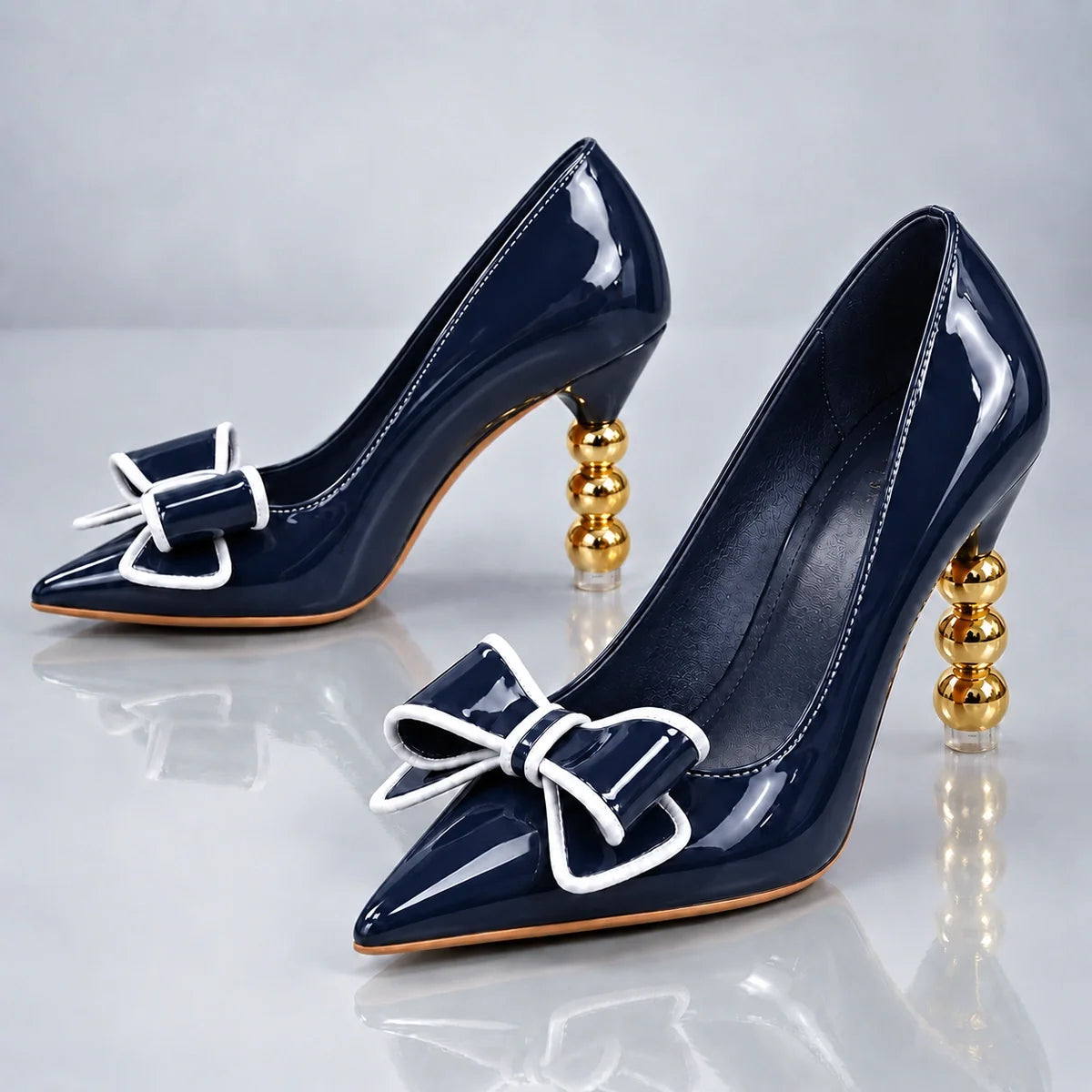 Zelie | Gold Heel Pumps