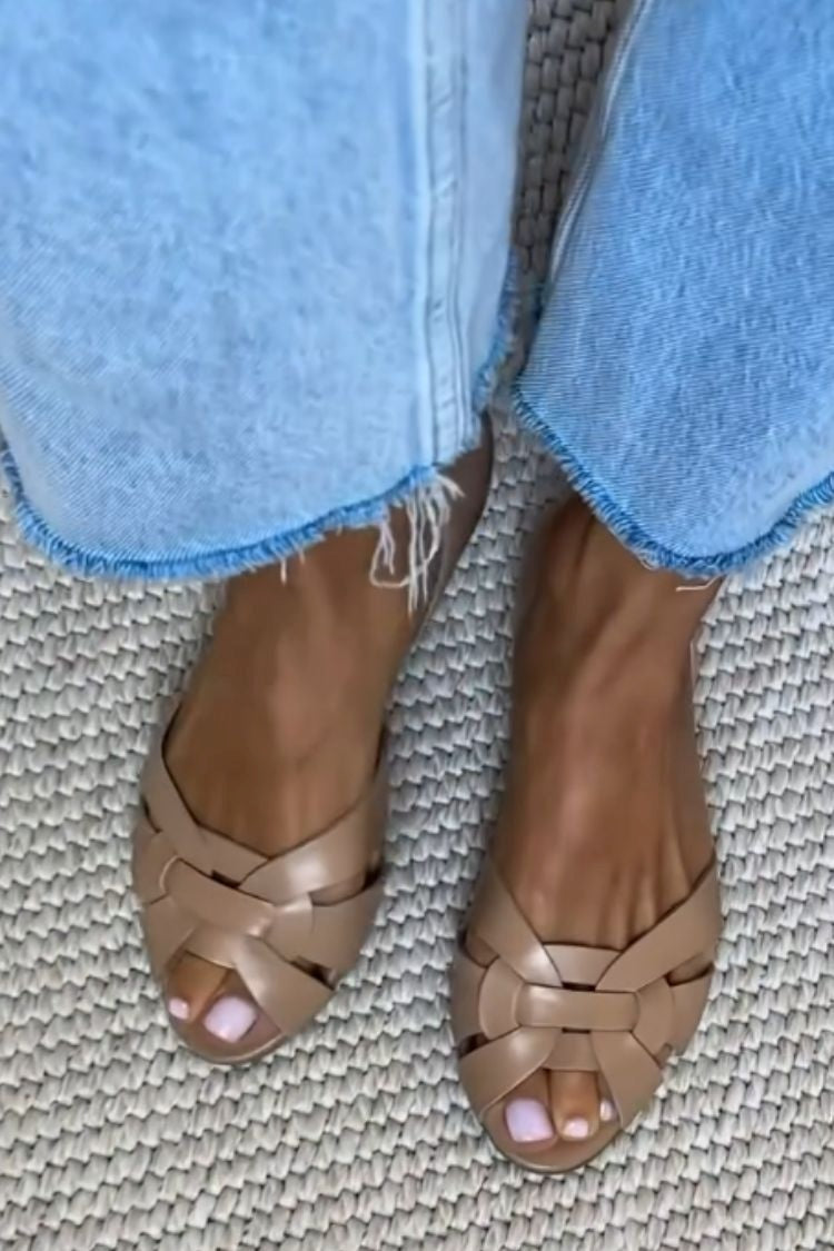 Natasha – Natural Woven Summer Sandals