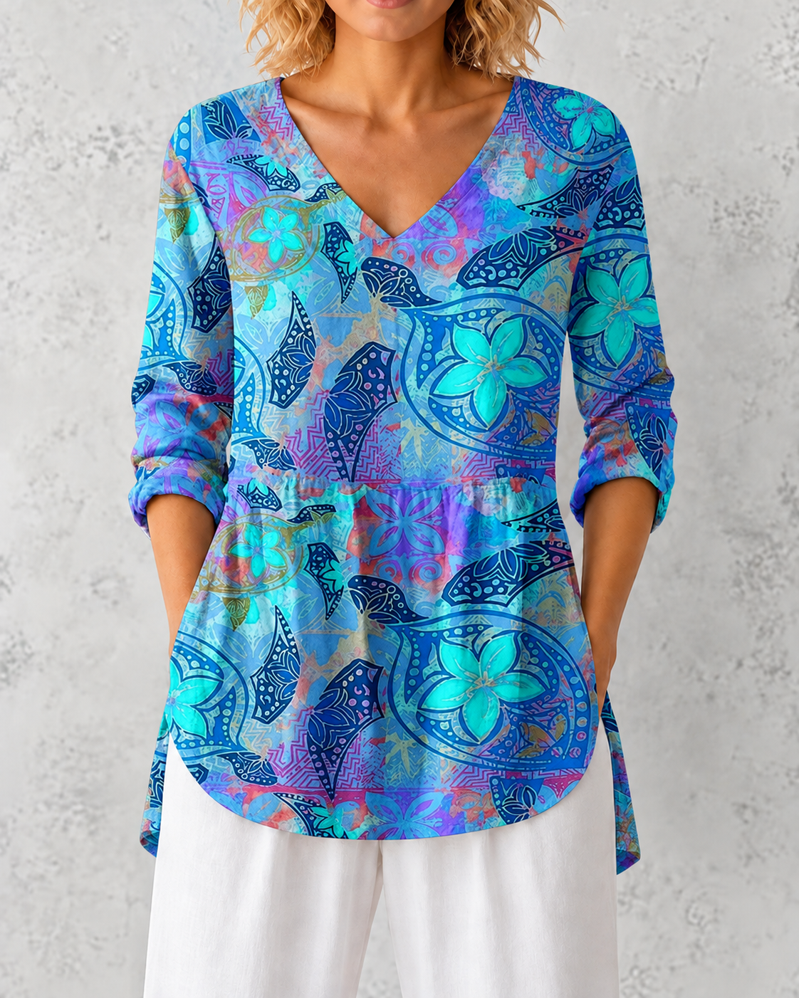 Juliette | Long Blouse with V-Neck