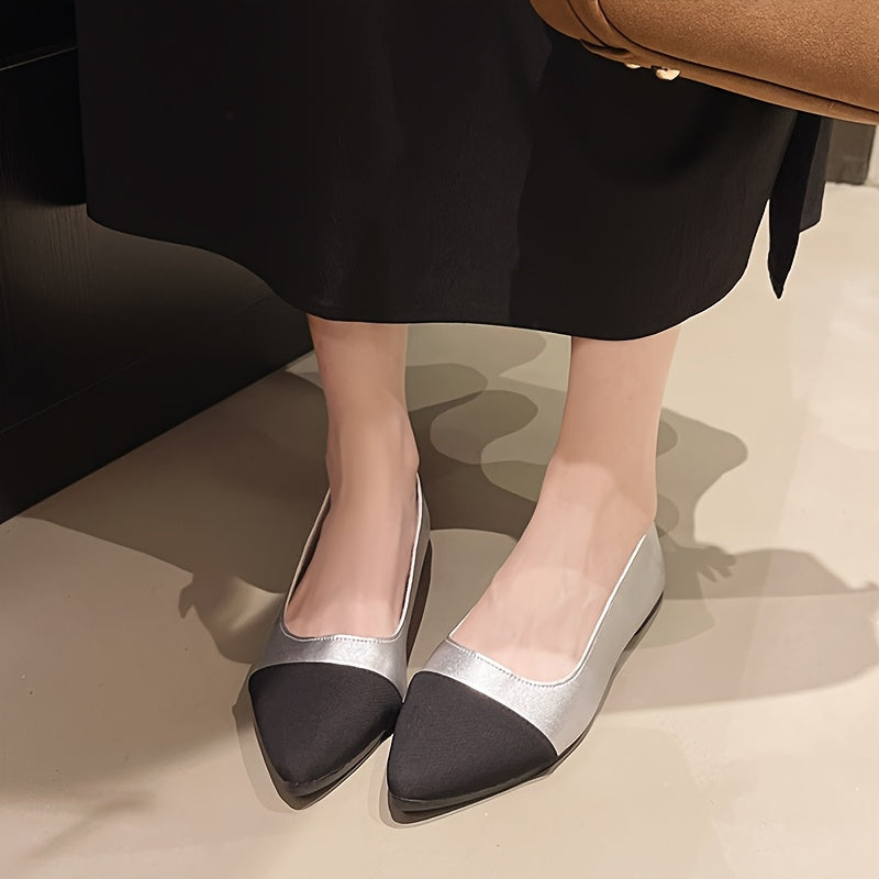 Bridie Two-Tone Pointed Ballet Flats